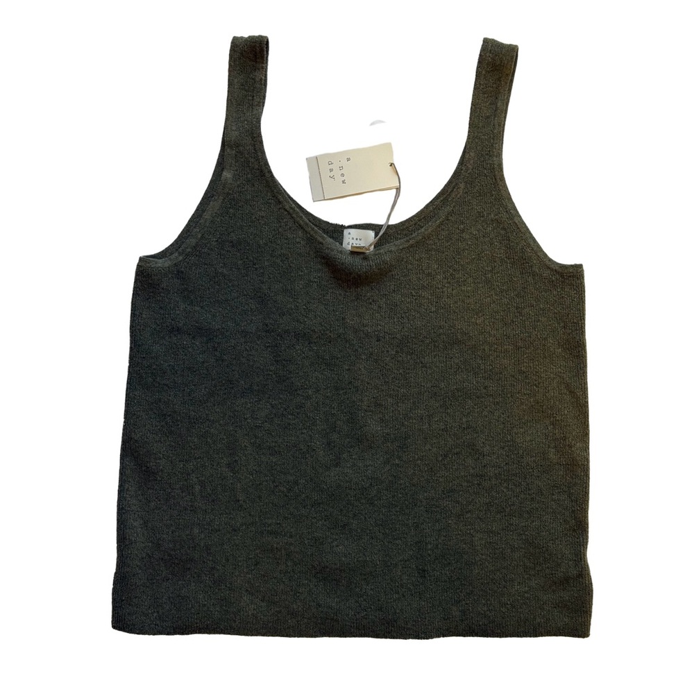 NWT Women's Scoop Neck Sweater Tank Top - A New Day Olive Green XXL